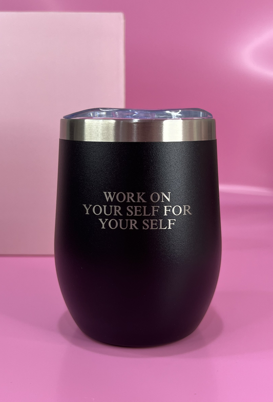 Work On Yourself Black Mug