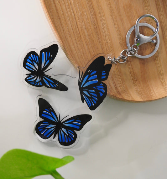 Blue butterfly keychain