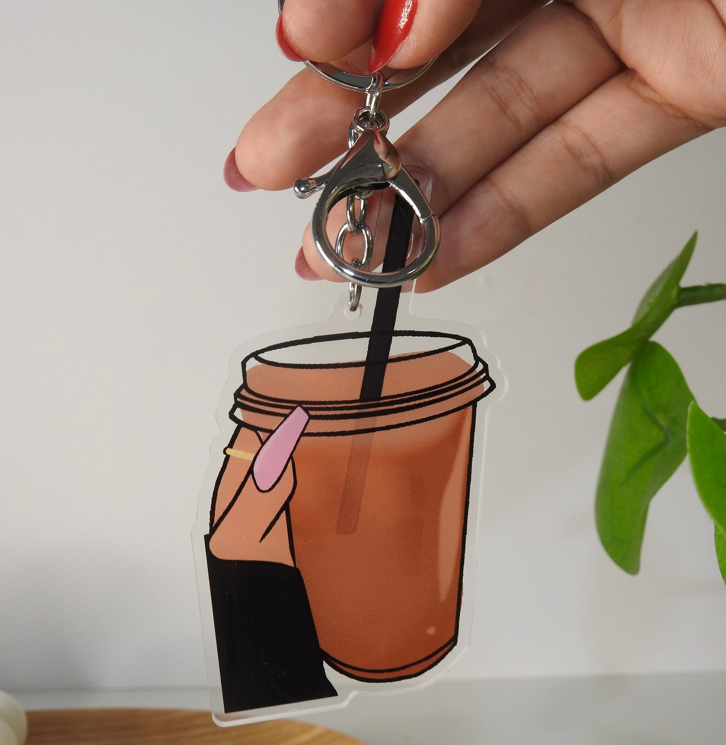 Ice coffee keychain