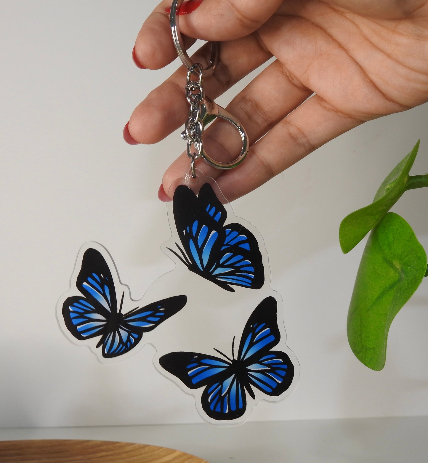 Blue butterfly keychain