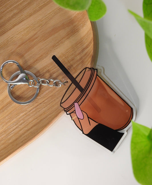 Ice coffee keychain