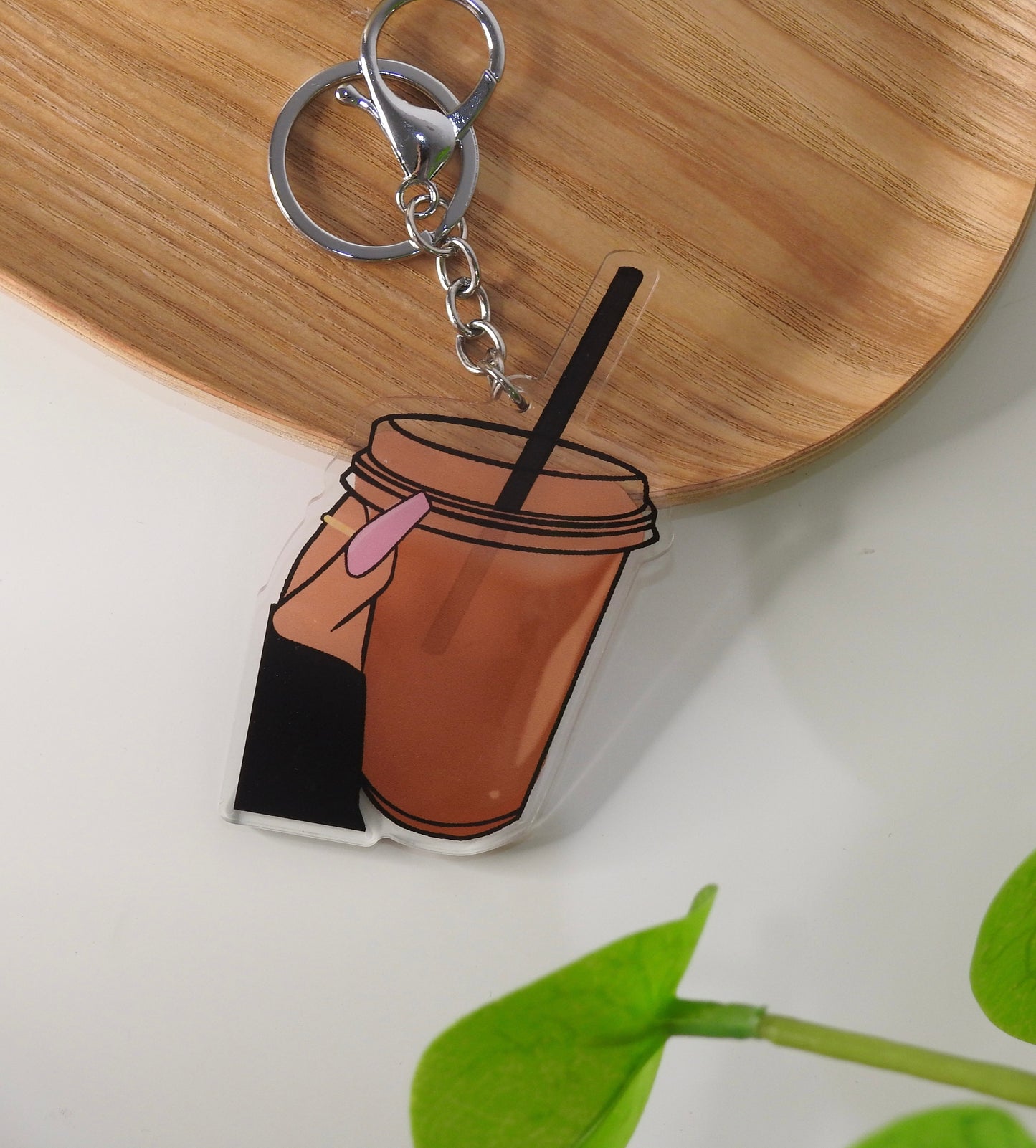 Ice coffee keychain